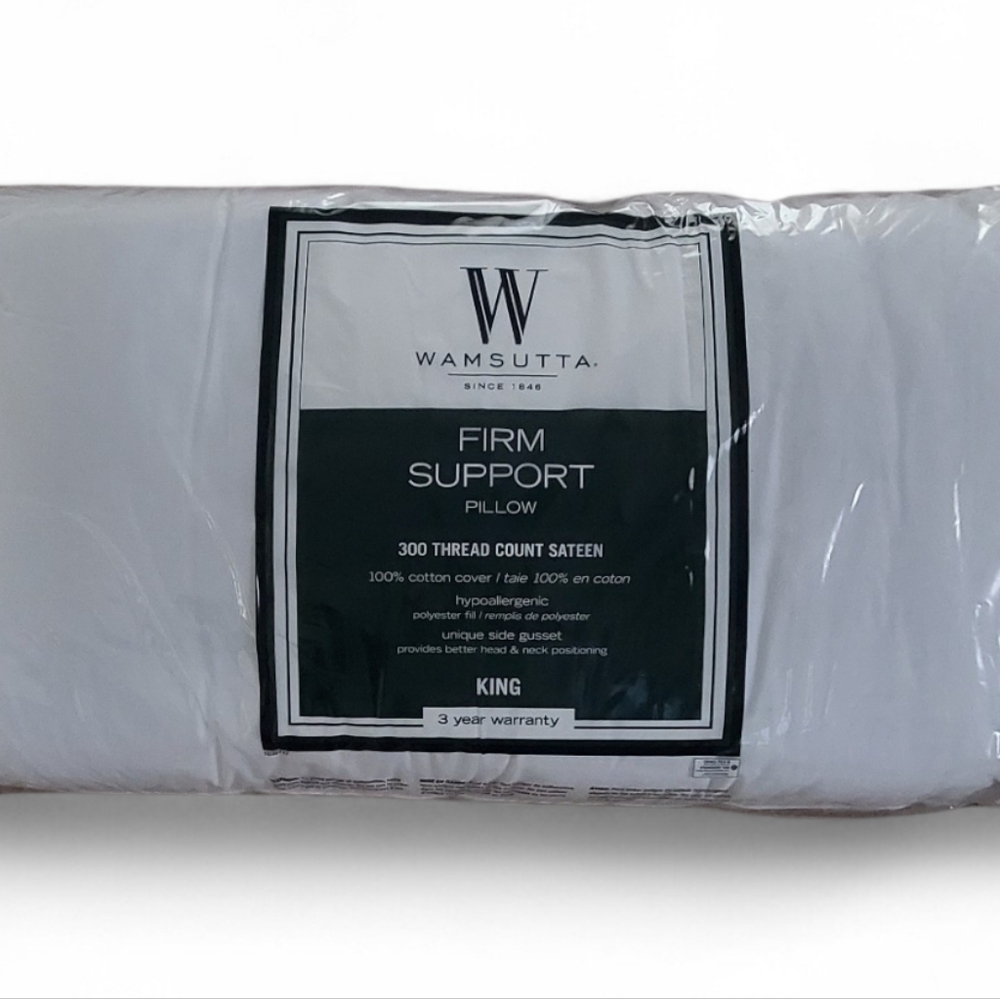New Firm Support White King Size Pillow by Wamsutta.